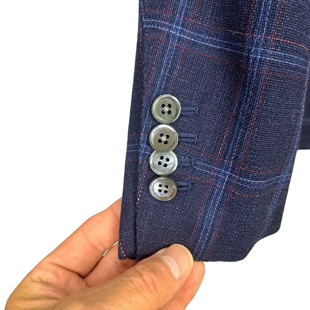 Vitale Barberis Canonico Wool Silk Linen Blend Men's 44 Single Breasted Blazer - Picture 10 of 10